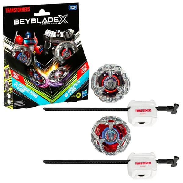 Hasbro - G0353ES00 - Beyblade X Transformers Samarbeten Optimus Prime 4-60P vs. Megatron 4-80B, Multipack