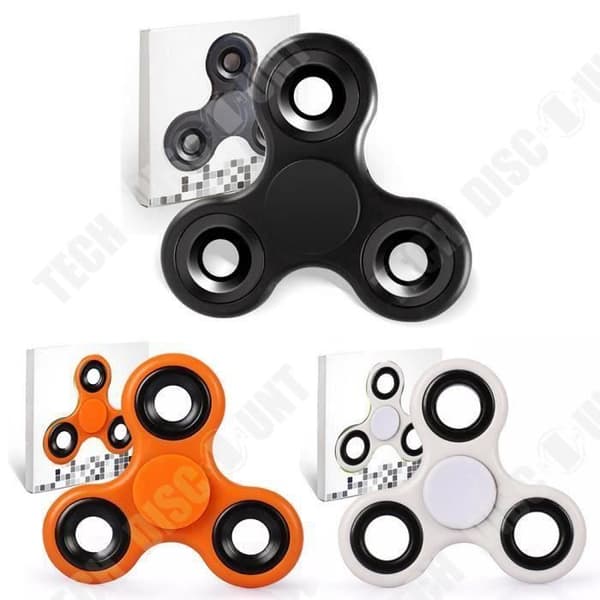 TD® Set 3 Fidget Spinner-Triangelleksak För Vuxna Barn- Fingerleksak- Dekompression- Antistress SVART-VIT-ORANGE
