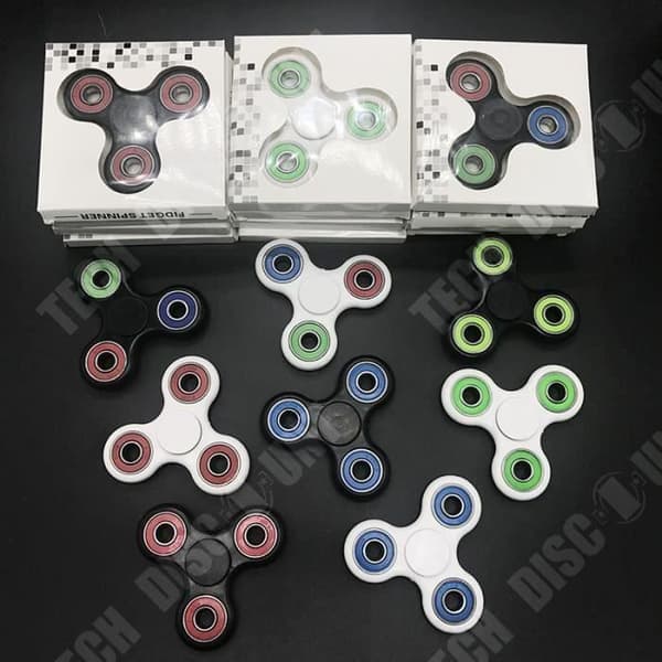 TD® Fidget Spinner Toy - Hand Spinner - Tri-Spinner - Anti-stress och ångest leksak - Tvåfärgad Röd Vit