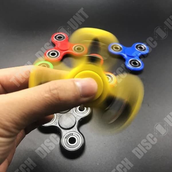 TD® Fidget Spinner Toy - Hand Spinner- Tri-Spinner med keramiska pärlor- Antistress och ångestleksak. Gul