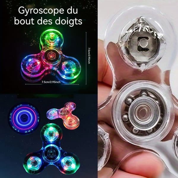 TD® Fidget Spinner Toy - Hand Spinner Toy - Tri-Spinner - Antistress och ångestleksak - Tvåfärgad svart och röd