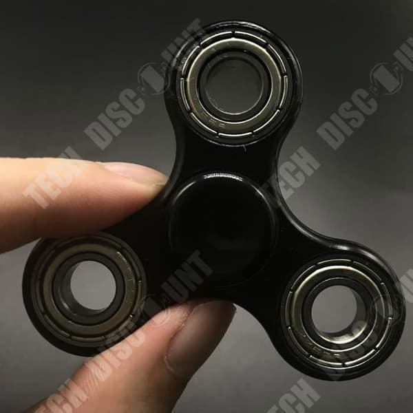 TD® Fidget Spinner Toy - Hand Spinner- Plast Tri-Spinner med stållager- Anti Stress and Anxiety Toy. Svart