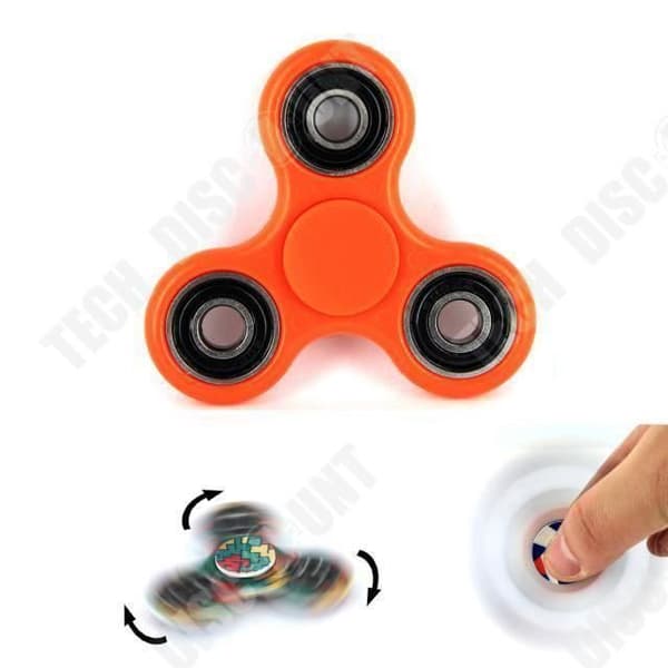 TD® Fidget Spinner Toy / Hand Spinner / Tri-Spinner med rostfria stålpärlor / Anti-stress och ångestleksak. Orange
