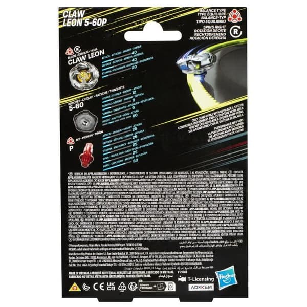 Beyblade X Startpaket Claw Leon 5-60P Startpaket, med tävlingstopp och launcher, Från 8 år
