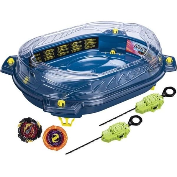 Beyblade Burst QuadStrike, Thunder Edge stridssats med Beystadium-arena, 2 tops och 2 launchers, från 8 år.