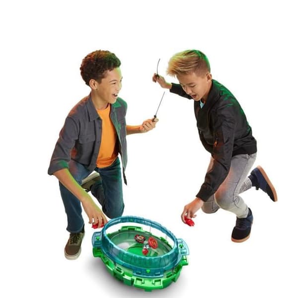 Beyblade Burst QuadDrive stridsset med Beystadium Interstellar Drop-arena, 2 tävlingstoppar
