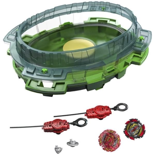Beyblade Burst QuadDrive stridsset med Beystadium Interstellar Drop-arena, 2 tävlingstoppar