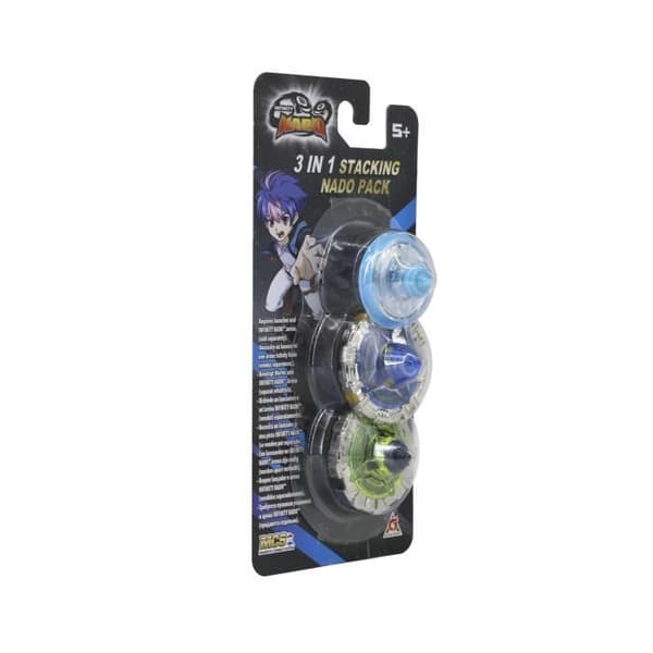 Infinity Nado snurra - Pack 2 stapelbara ringar + 1 mini blå snurra - AULDEY