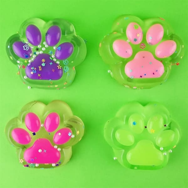 Squishy Cat Paw Clear 10cm Vaaleanvioletti