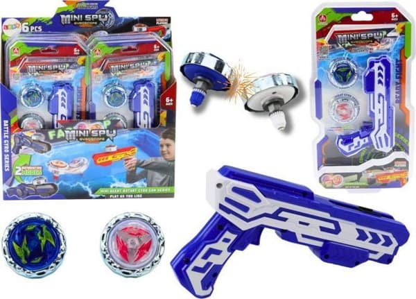 Leantoys - 20822 - Gun Launcher Set 2 metalliska skivor blått ljus