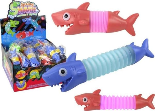 Handspinner - fidgetkub - antistressleksak Leantoys - 17070 - Shark Stretching Antistress Glowing Pop Tube LED