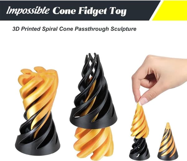 Lollanda 3D-Tryckt Spiral Cone Fidget Leksak,skrivbordsprylar för stressavlastning