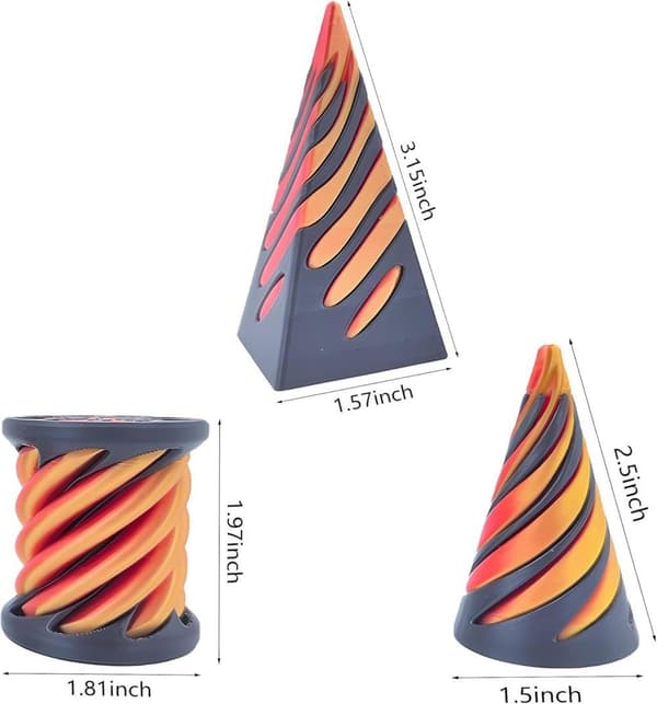 Lollanda 3D-Tryckt Spiral Cone Fidget Leksak,skrivbordsprylar för stressavlastning