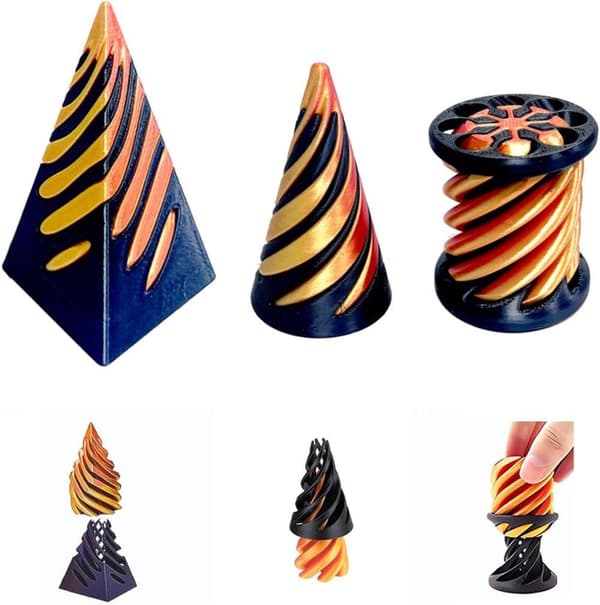 Lollanda 3D-Tryckt Spiral Cone Fidget Leksak,skrivbordsprylar för stressavlastning
