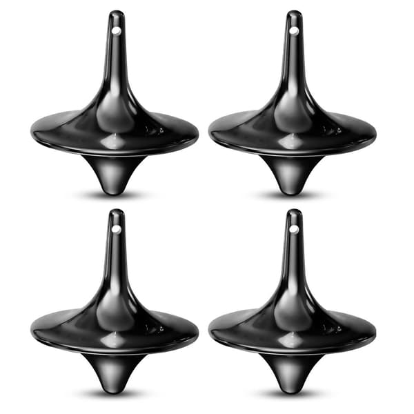 OBOSOE Svart Zinklegering Fingerfidget Spinner 4-pack – Motståndsfri Stressavlastning
