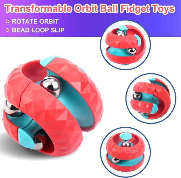 OBOSOE 2-pak Orbit Ball Track Fidget Toys – Fidget Spinner med perler, Stressaflastende spil for børn og voksne