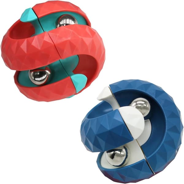 OBOSOE 2-pak Orbit Ball Track Fidget Toys – Fidget Spinner med perler, Stressaflastende spil for børn og voksne