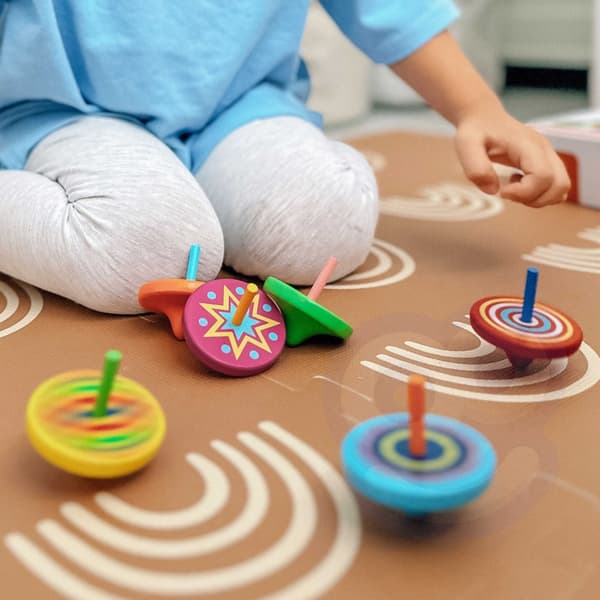 VIGA Farverig Træ Spinner, 1 stk