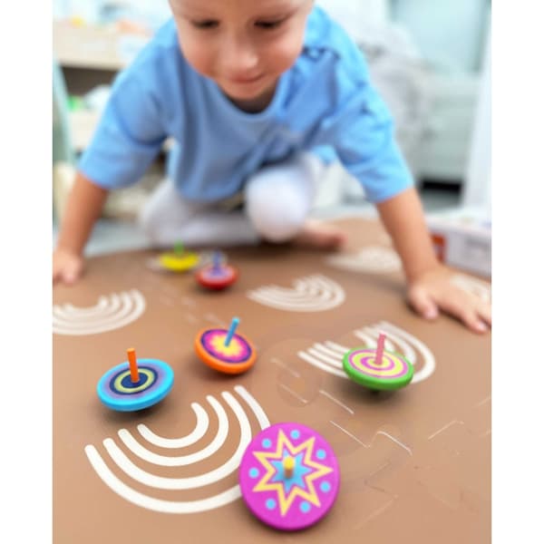 VIGA Farverig Træ Spinner, 1 stk