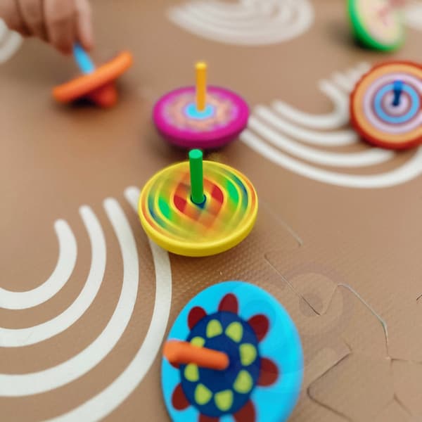 VIGA Farverig Træ Spinner, 1 stk