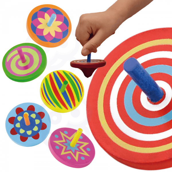 VIGA Farverig Træ Spinner, 1 stk