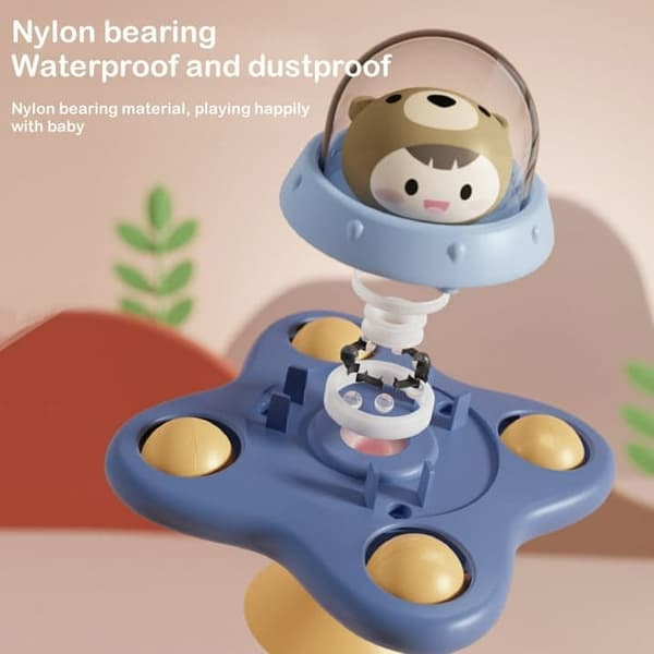 OBOSOE 3-Pack - Fidget Spinner med Sugkopp för Barn - Snurrande Leksak Groda Björn Hund