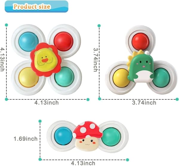 OBOSOE 3-Pak - Fidget Kuffert med Sugekop til Børn - Spindelegetøj Fidget & Badelegetøjsgave