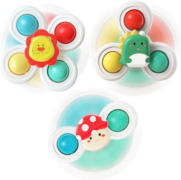 OBOSOE 3-Pak - Fidget Kuffert med Sugekop til Børn - Spindelegetøj Fidget & Badelegetøjsgave MultiColor 3-Pack