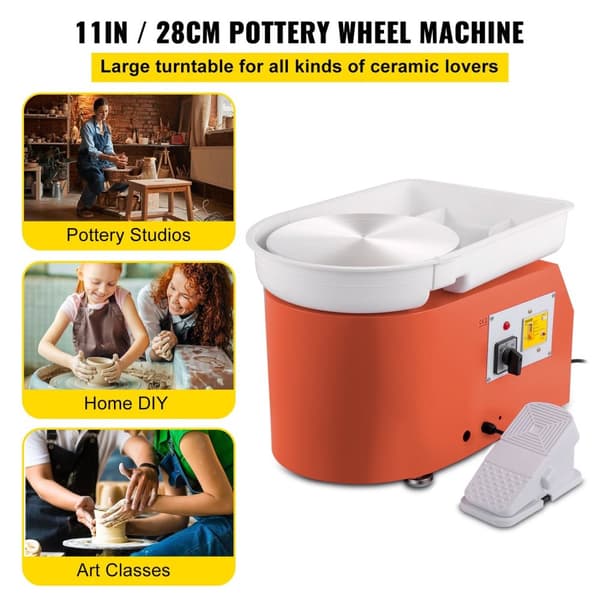 Keramikhjul Maskine - 11 Drejeskive, 350W Motor, Fodpedal Kontrol & Jordfejlbeskyttelse.