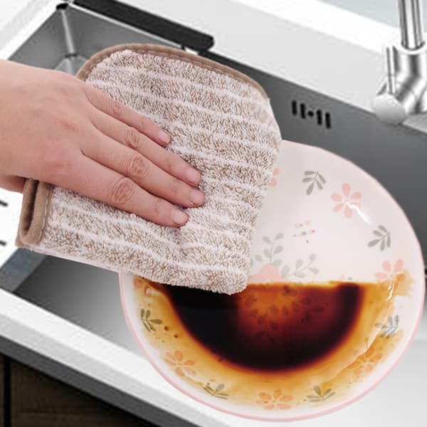 INF Randiga disktrasor i bambukol med kant - bruna ränder (5-pack) 0
