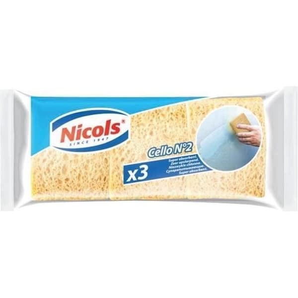 Vegetabilisk svamp Cello 2 - paket med 3