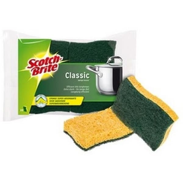 SCOTCH-BRITE Set med 2 långvariga effektiva skrapsvampar - Grön