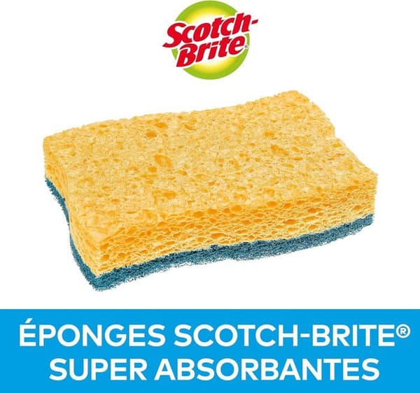 Scotch-Brite Delikat Svanande Sudd i Celulosa som Inte Repar, 10 Stycken - Mycket Absorberande Sudd, Blå - Repar inte