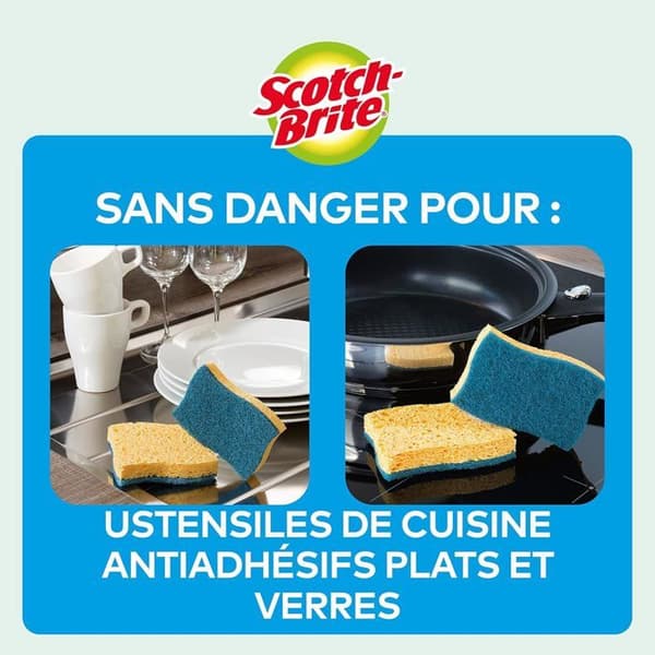 Scotch-Brite Delikat Svanande Sudd i Celulosa som Inte Repar, 10 Stycken - Mycket Absorberande Sudd, Blå - Repar inte