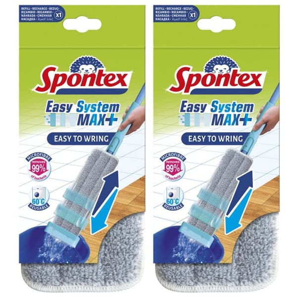 SPONTEX Set med 2 påfyllningar för Easy Max+ kvast