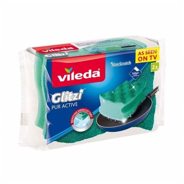 Vileda Pur Active Contoured Kitchen Svamp 2-delad