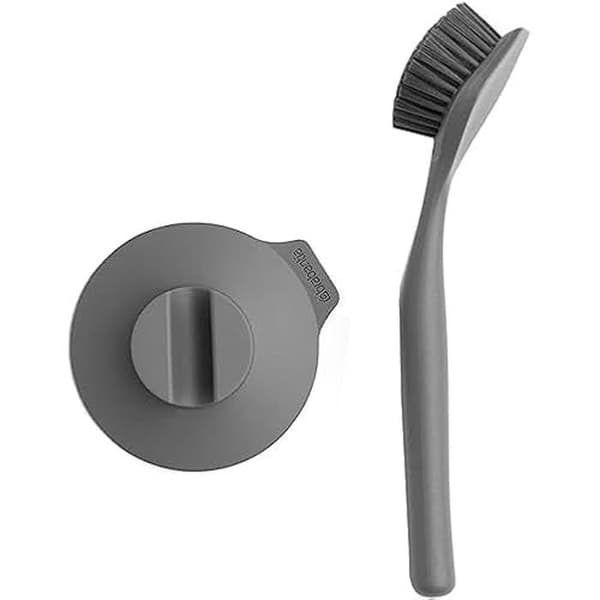 Diskborste - BRABANTIA - Sugkopp - Ergonomisk - Plast - Mörkgrå
