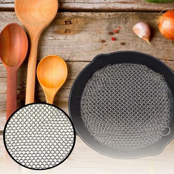 Flirtare Mesh Sponge Rostfritt stål Sponge Steel Pot Borste (L (21x21cm))