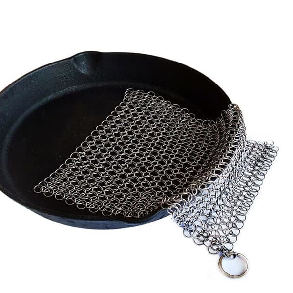 Flirtare Mesh Sponge Rostfritt stål Sponge Steel Pot Borste (L (21x21cm))