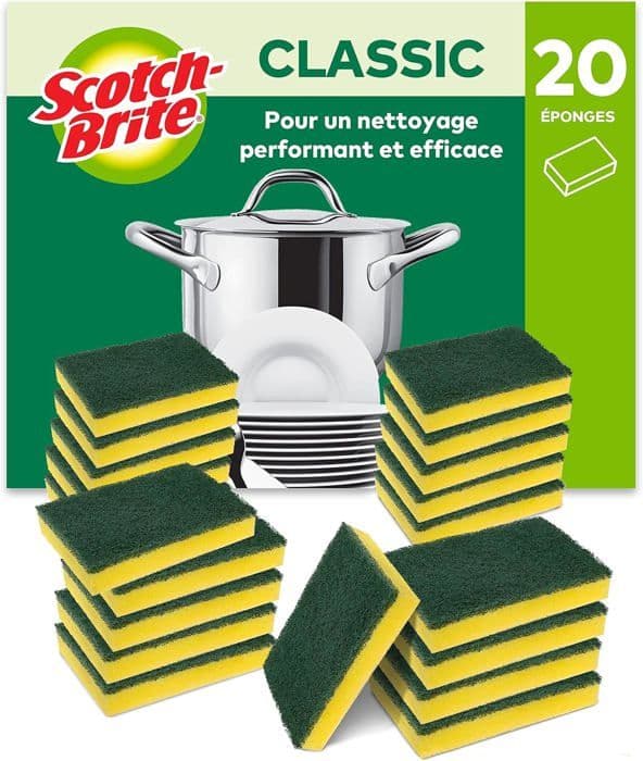 Avsugningstvättsvamp för intensiv användning Scotch-Brite Classic, 20 stycken - hållbar skrubbsvamp som tar bort fett
