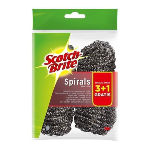Pack 3 + 1 Rostfria skurspiraler