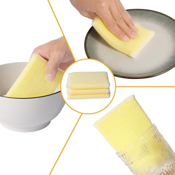 Bomclap 6 Pack Multi-Purpose Dish Svamp, Återanvändbar Non-Scratch Dish Svamp för diskrengöring Kök, Ideal Skrub för kök, Badrum