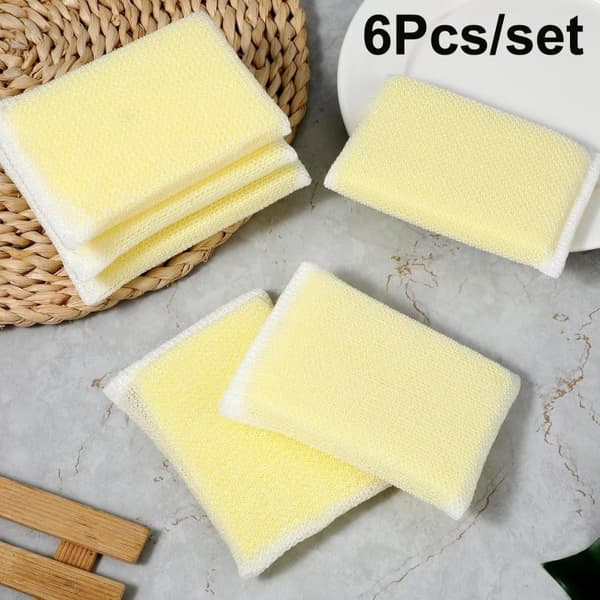 Bomclap 6 Pack Multi-Purpose Dish Svamp, Återanvändbar Non-Scratch Dish Svamp för diskrengöring Kök, Ideal Skrub för kök, Badrum