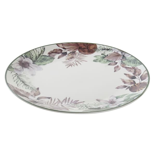 Lapostányér DKD Home Decor Virágok Porslin (27 x 27 x 2 cm)