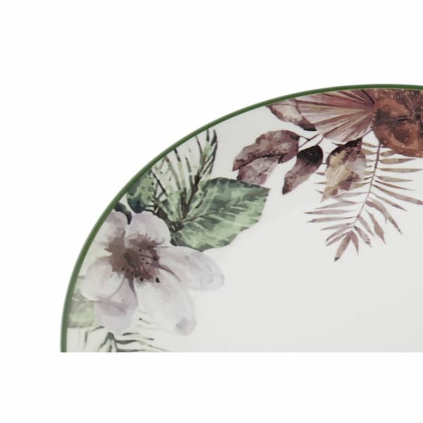 Lapostányér DKD Home Decor Virágok Porslin (27 x 27 x 2 cm)