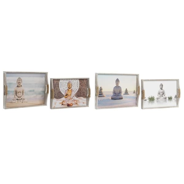 Uppsättning med Brickor DKD Home Decor 40 x 30 x 6 cm Trä MDF (2 antal)
