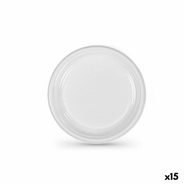 Set med återanvändbara tallrikar Algon Vit Plast 17 x 17 x 1,5 cm (36 antal)