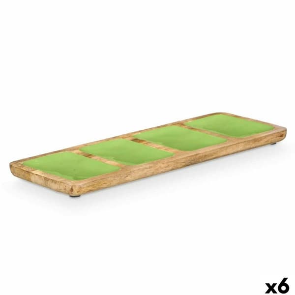 Bricka med fack MALI-941 G Grön 46 x 3 x 17 cm (6 antal)
