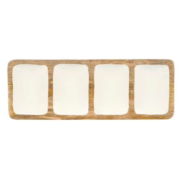 Bricka med fack MALI941 W Vit 46 x 3 x 17 cm (6 antal)