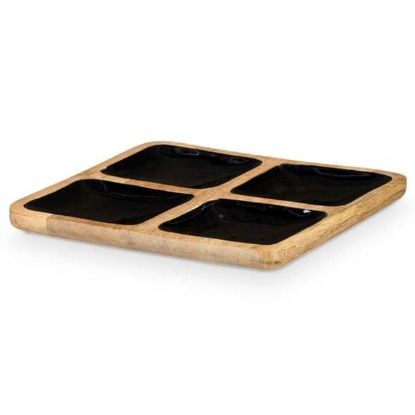 Bricka med fack MALI-991 B Svart 31 x 3 x 31 cm (6 antal)